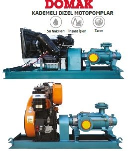 Domak KP40-4 12 Hp Kademeli Dizel Motopomp (2900 devir-Motor markası:Antor)