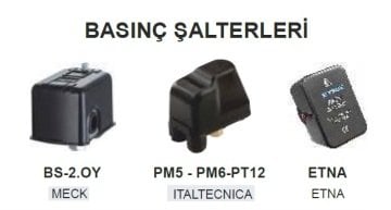ITALTECNICA  PM 6-3W  (1-6 BAR ÇALIŞMA ARALIĞI) 220 V  MONOFAZE BASINÇ ŞALTERİ (DURUK ŞALTER)