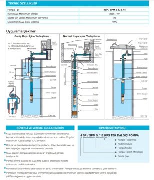 Alarko  4SP14/13     5.5Hp   4\'\' Paslanmaz Tek Dalgıç Pompa (Pompa Kademesi)