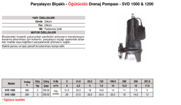 Stream SVD 1000 2hp 380v Bıçaklı Foseptik Dalgıç Pompa