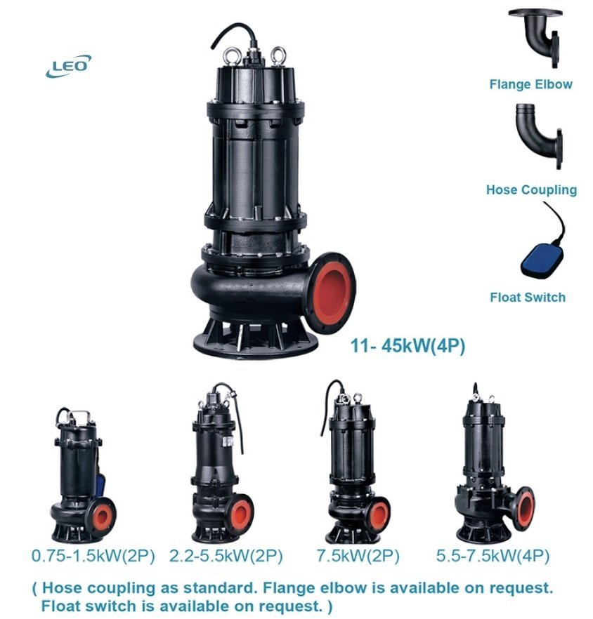 Leo 300WQ800-11-37(4P) 50 Hp 380V Döküm Gövdeli Atık Su Pompası