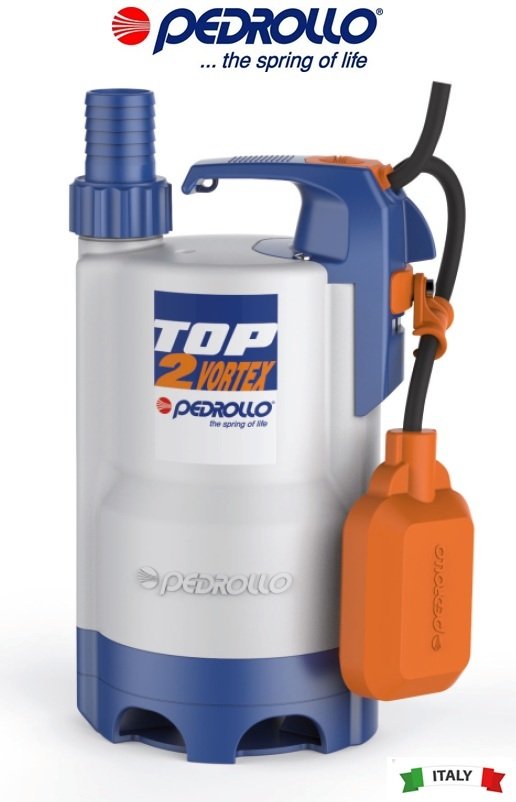 Pedrollo TOP 2 - VORTEX 0.50Hp 220V Plastik Gövdeli Drenaj Dalgıç Pompa
