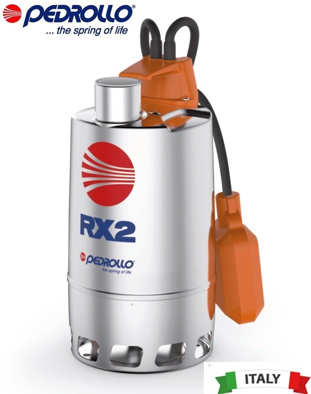 Pedrollo RX 5/40 (TRF) 1.5Hp 380V Paslanmaz Atık Su Drenaj Dalgıç Pompa (RX-VORTEX SERİ)