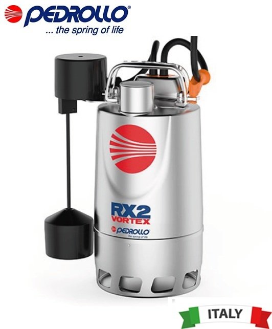 Pedrollo RXm 5/40-GM 1.5Hp 220V Paslanmaz Atık Su Drenaj Dalgıç Pompa (RX-GM-VORTEX SERİ)