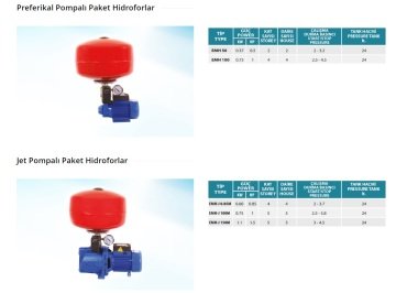 Empo EMH-M/T 90/8    4Hp 380V   100 Litre Yatık Tanklı Yatay Milli Çok Kademeli Paket Hidrofor