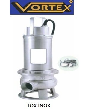 Vortex Tox 20-50 İnox 304 T 2Hp 380V Komple Paslanmaz Parçalayıcılı Pis Su Foseptik Dalgıç Pompa