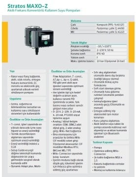 Wilo Stratos MAXO-Z 25/0.5-6 PN10  220V  G1\'\' Frekans Konvertörlü Kullanım Suyu Sirkülasyon Pompası