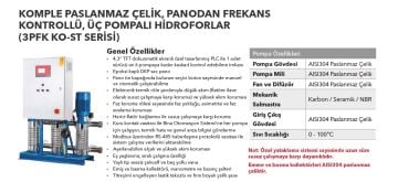 Etna 3PFK KO-ST12/12-75*  3x10Hp Üç Pompalı Komple Paslanmaz Çelik Dik Milli Panodan Değişken Devirli / Frekans Kontrollü Çok Kademeli Sessiz Hidrofor (Aisi 304)