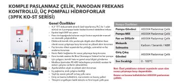 Etna 3PFK KO-ST16/8-75*  3x10Hp Üç Pompalı Komple Paslanmaz Çelik Dik Milli Panodan Değişken Devirli / Frekans Kontrollü Çok Kademeli Sessiz Hidrofor (Aisi 304)