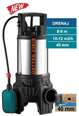 MOMENTUM PLS-1300SW 220V 50Hz 1300W PASLANMAZ GÖVDELİ SU SOĞUTMALI DRENAJ POMPASI