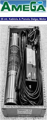 Amega MGM-P 150   1.5Hp 220V   4\'\'  25 Metre Kablolu ve Panolu Dalgıç Motor