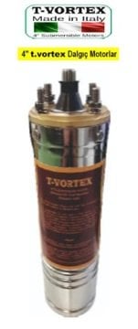 T-Vortex   0.75Hp 220V    4''   Dalgıç Motor (Bronz Yağ Çemberli)
