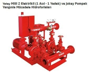 Domak  KPY65A-4    2x50Hp 380V  1 Asıl 1 Yedek  Ve Jokey Pompalı Yatay Milli Yangın Hidroforu