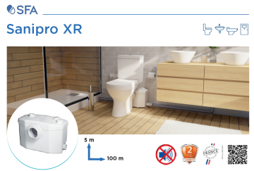 SFA Sanipro XR WC Öğütücü Pompa | Duş + Lavabo Bağlantılı