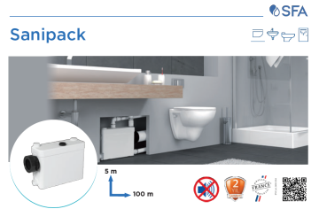 SFA Sanipack WC Öğütücü Pompa | Asma Klozet + Duş + Lavabo Uyumlu