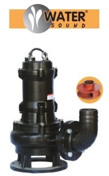 WATER 100B42.2 - 3 HP 380V- DÖKÜM GÖVDELİ  YÜKSEK DEBİLİ ATIK SU DALGIÇ POMPA (1450d/d)