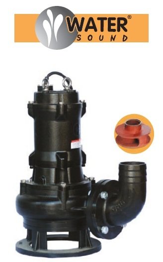 WATER SOUND 100B43.7 - 5 HP 380V- DÖKÜM GÖVDELİ  YÜKSEK DEBİLİ ATIK SU DALGIÇ POMPA (1450d/d)