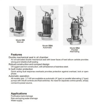 Ebara 100 DS 55.5   5.5kW 380V  Seyyar Drenaj Dalgıç Pompa