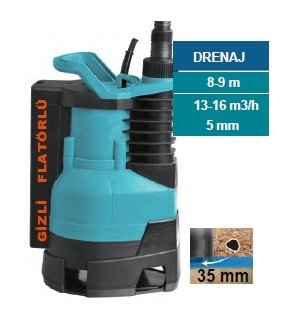 Momentum PKS-750LW  750W-220V  Plastik Gövdeli Gizli Flatörlü Drenaj Pompa