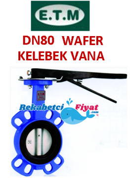 E.T.M. DN80 PN 6-10-16 Döküm Gövdeli Wafer Kelebek Vana