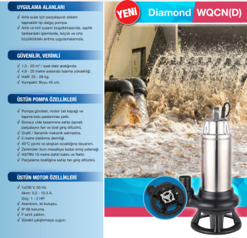 Alarko WQCND 10-11 1 HP 220V Bıçaklı Foseptik Dalgıç Pompa