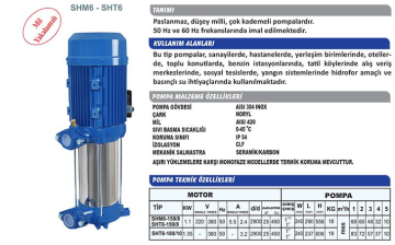 Sumak SHT6C 100/6 0.75Kw 220v Üç Pompalı Düşey Milli Kademeli Hidrofor