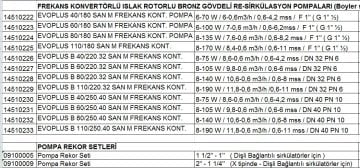 Dab EVOPLUS  110/180 SAN M   Frekans Kontrollü Dişli Tip Bronz Gövdeli Re-Sirkülasyon Pompası (Boyler Servis Hattı İçin)