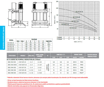 Etna 2 KO 10/7-30 4hp 380v İki Pompalı Çok Kademeli Paket Hidrofor
