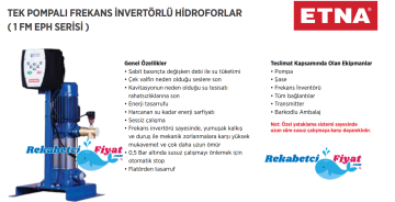 1FM EPH C-M68 4HP 380V TEK POMPALI FREKANS İNVERTÖRLÜ HİDROFOR