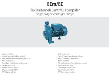 Aquastrong EC 220 AH    5.5kW 380V  Tek Kademeli Santrifüj Pompa