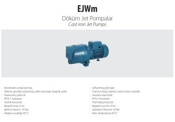 Aquastrong EJWm /10 H       075kW 220V  Döküm Gövdeli Jet Pompa