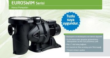 Dab EUROPRO 550 T   4kW  380V  Ön Filtreli Havuz Pompa-Havuz Sistemleri İçin Yüksek Kapasite Pompa-Tuzlu suya uygun