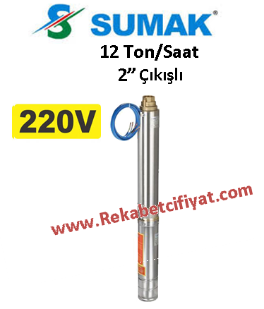 SUMAK 4SD1210 2HP 220V 4\'\' Dalgıç Pompa + Motor