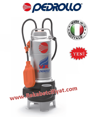 PEDROLLO VXm 15/35 - N 1,5HP 220V 1 1/2\'\' Çıkışlı Flatörlü Paslanmaz Gövdeli Foseptik Pompası