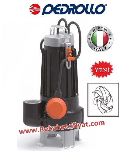 PEDROLLO VXCm 15/45 - N 1,5HP 220V 2\'\' Çıkışlı Flatörlü Döküm Gövdeli Foseptik Dlgıç Pompası