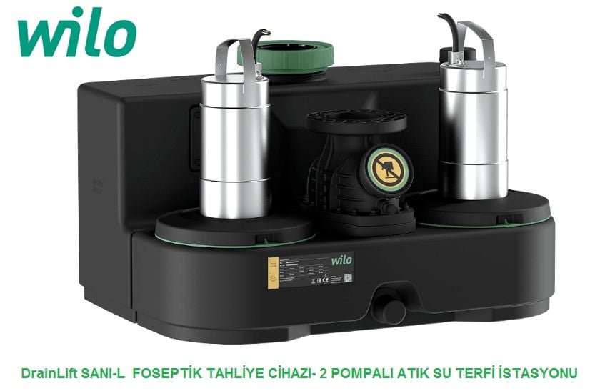 WİLO Drainlift SANI-L.17T/4   2X2.5kW 380V  ÇİFT POMPALI  FOSEPTİK ATIK SU TAHLİYE İSTASYONU (ATIK SU TERFİ ÜNİTESİ)