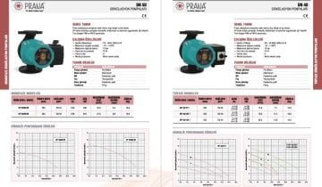 Prana HP 50/60 280M  DN 50  220V  Tek Hızlı Flanşlı Tip Sirkülasyon Pompası