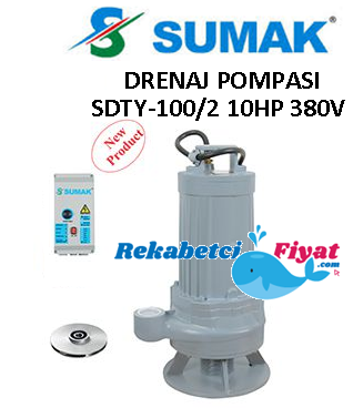 SUMAK SDTY-100/2 10Hp 380V Döküm Gövdeli Drenaj Dalgıç Pompa