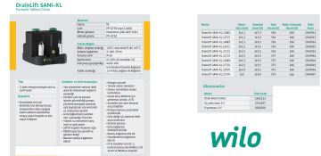 WİLO Drainlift SANI-XL.11M/4   2X1.5kW 220V  ÇİFT ENTEGRE POMPALI  FOSEPTİK ATIK SU TAHLİYE CİHAZI (ATIK SU TERFİ TESİSİ)
