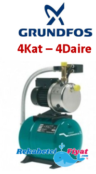 GRUNDFOS JP 5 Hydrojet 24LT 1HP 220V Kendinden Tanklı Paslanmaz Paket Hidrofor