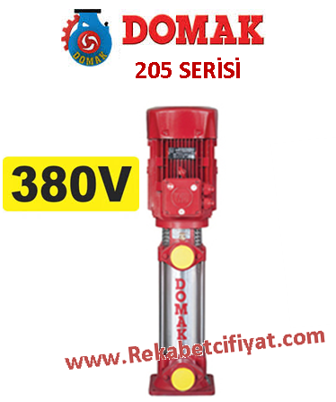 DOMAK 205-12T 3HP 380V Kademeli Çelik Gövdeli Polikarbonat Fanlı Elektropomp