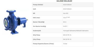 Sumak SMT315/50 7.5KW 380V Tek Kademeli Salyangoz Gövdeli Pompa (1450 d/d)