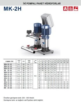 Pedrollo MKm 1H - 5/7    1X2.5Hp 220V  Tek Pompalı Dikey Milli Paket Hidrofor