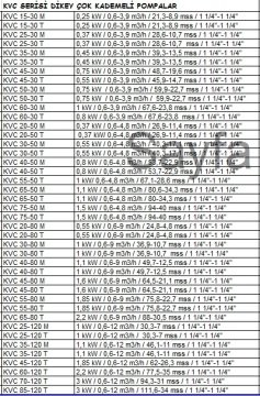 Dab KVC 60-120 T   2.2 kW 380V  Dikey Milli Çok Kademeli Santrifüj Pompa