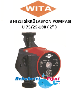 Wita U 75/25-180M 220V 1 1/2'' DİŞLİ TİP 3 HIZLI SİRKÜLASYON POMPASI