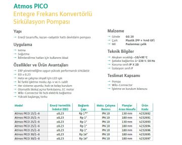 Wilo Atmos PICO 30/1-8 180mm 2 \'\' Dişli Frekans Konvertörlü Sirkülasyon Pompası