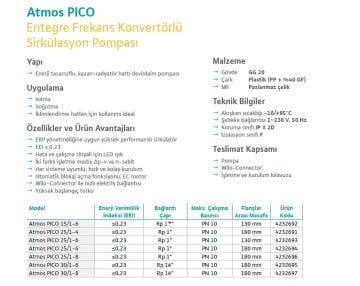 Wilo Atmos PICO 25/1-4 Frekanslı Kont. Sirkülasyon Pompası