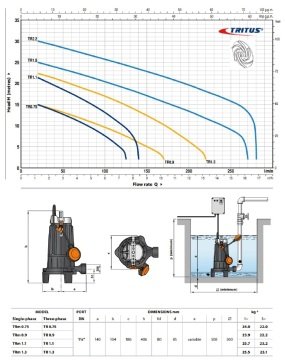 Pedrollo TRm 0.75    1Hp 220V  Öğütücülü Foseptik Pompa (VORTEX ÇARKLI)