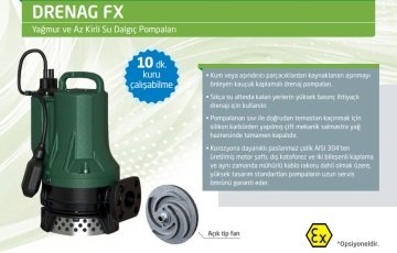 Dab DRENAG FX 15.22 T-NA  2.3 kW  380V  Drenaj Dalgıç Pompa (Yağmur ve az kirli sular için)