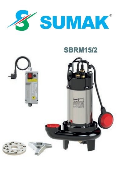 Sumak SBRM19/2  1.8Hp 220V Bıçaklı Foseptik Dalgıç Pompa